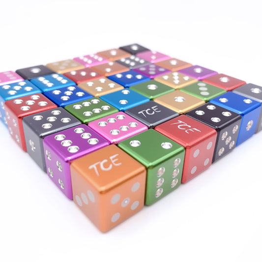 CNC Machine cut Drilled Aluminum D6 Dice Set