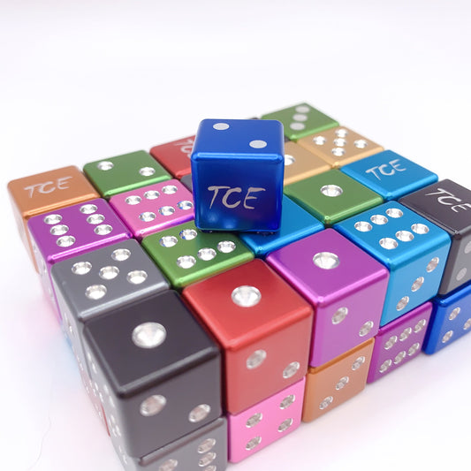 CNC Machine cut Drilled Aluminum D6 Dice Set