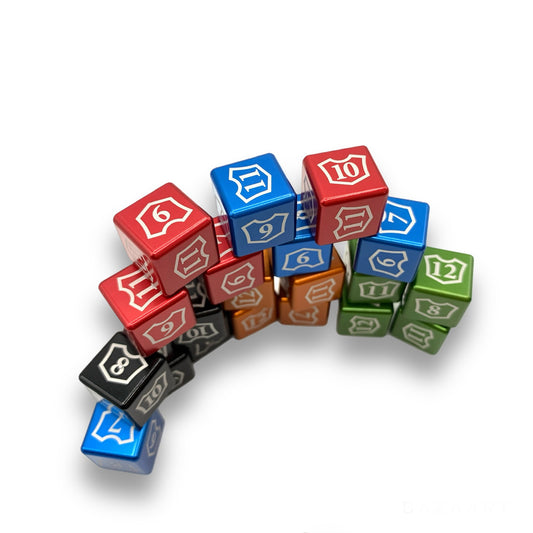 CNC Machined Aluminum Magic: The Gathering Planeswalker Loyalty Dice Counter 7-12 (4pcs)