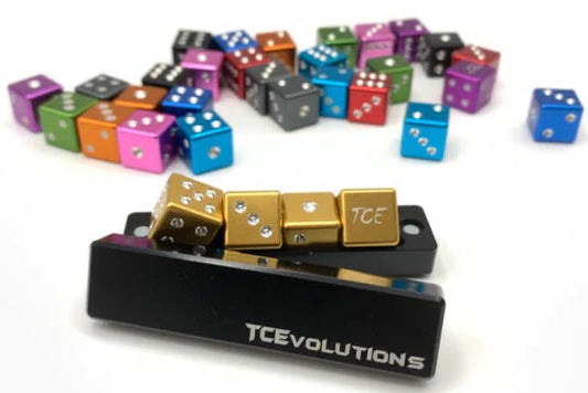 New TCG accessories: Machine Drilled D6 dice set with case