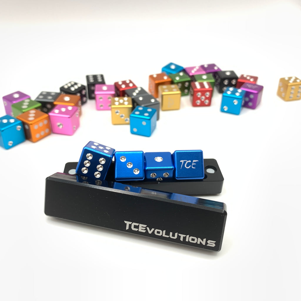CNC Machine Cut Aluminum Drilled D6 Dice Set w/Case
