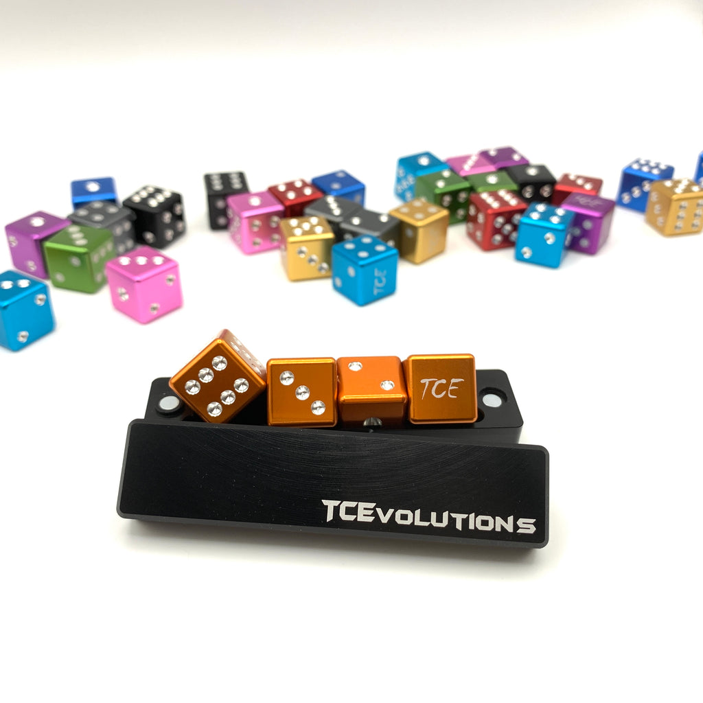 CNC Machine Cut Aluminum Drilled D6 Dice Set w/Case