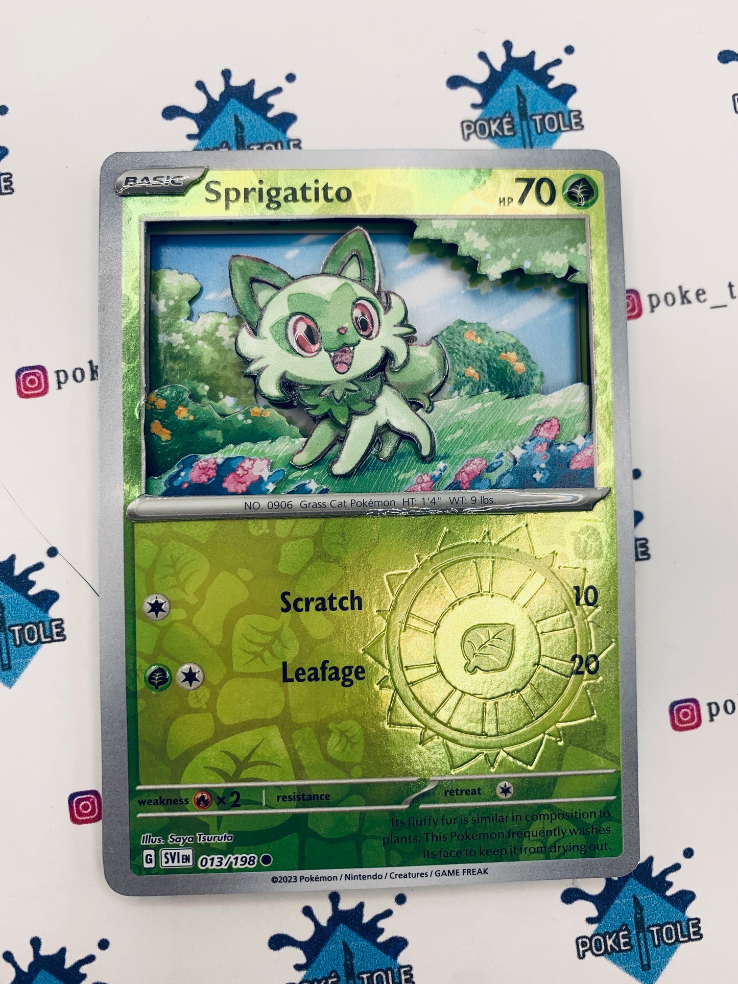 PokéTole 3D Pokémon Card Shadow Box: Sprigatito