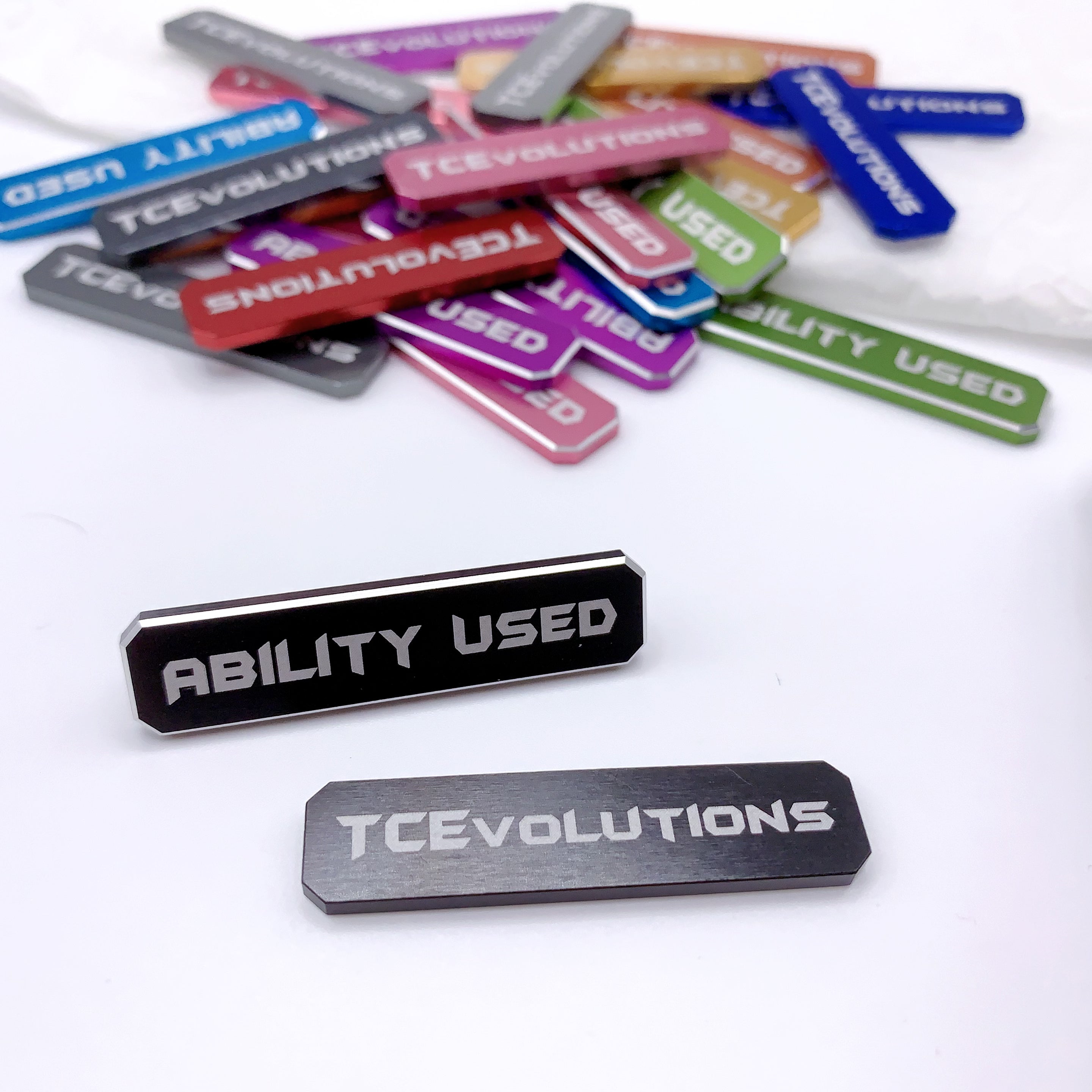 Classic Machine Cut Aluminum Metal "Ability Used" Markers (2 pcs)