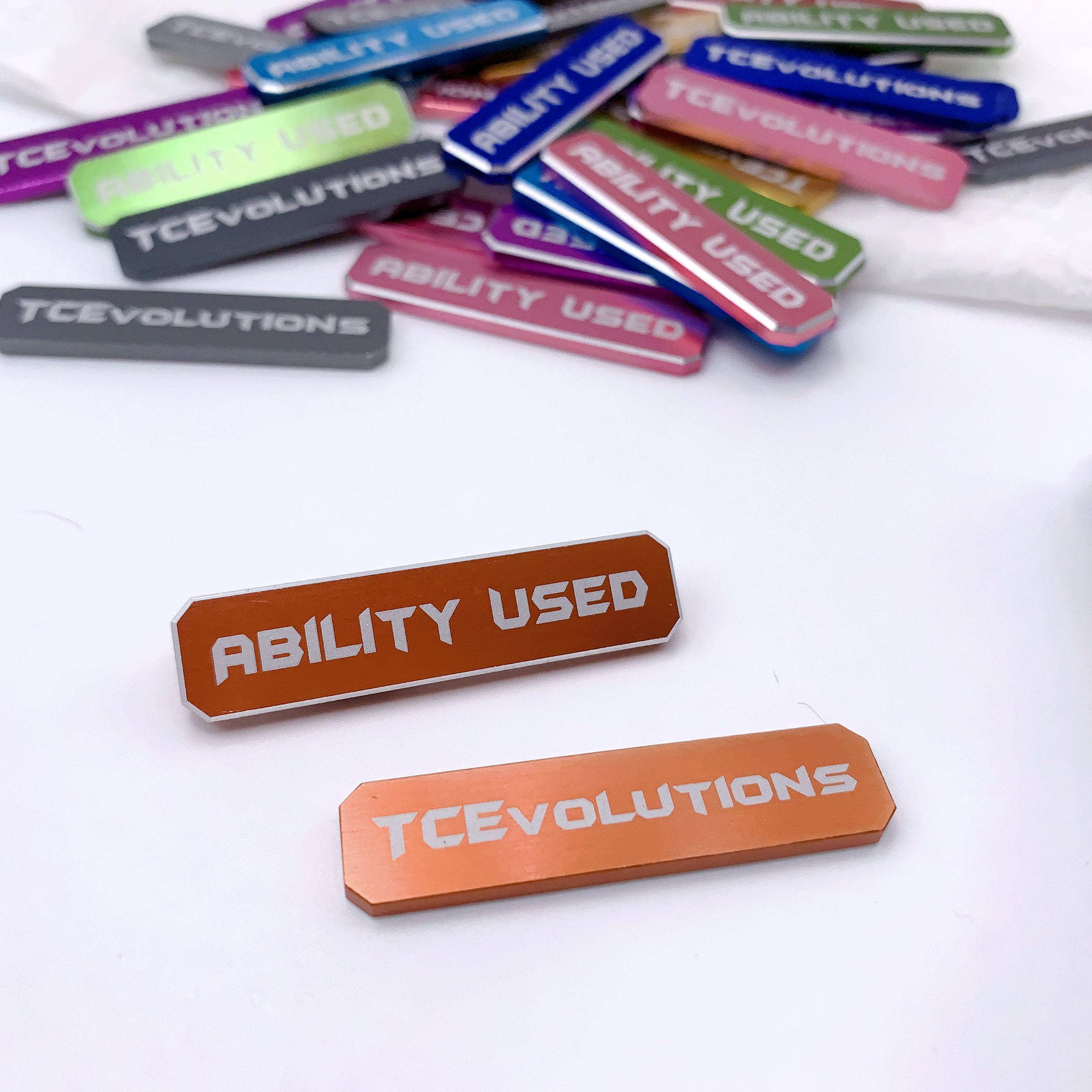 Classic Machine Cut Aluminum Metal "Ability Used" Markers (2 pcs)