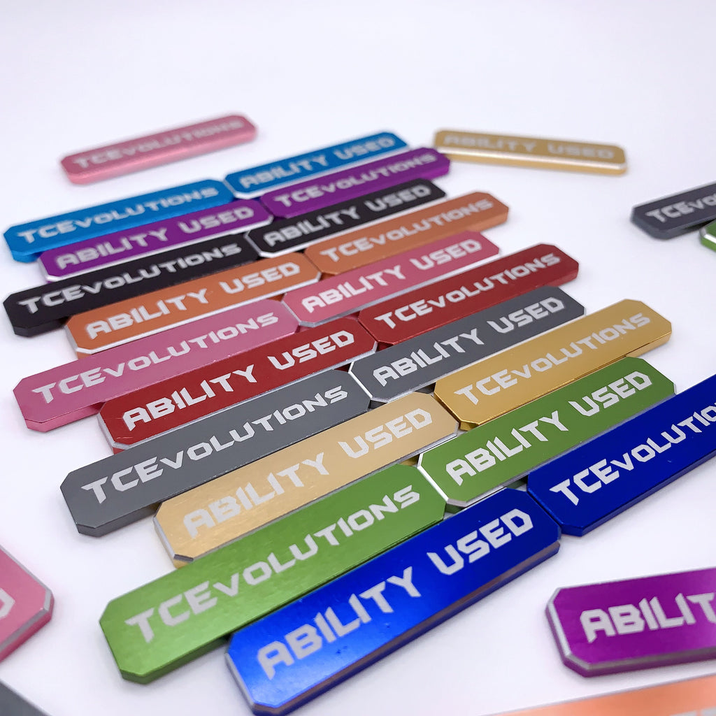 Classic Machine Cut Aluminum Metal "Ability Used" Markers (2 pcs)