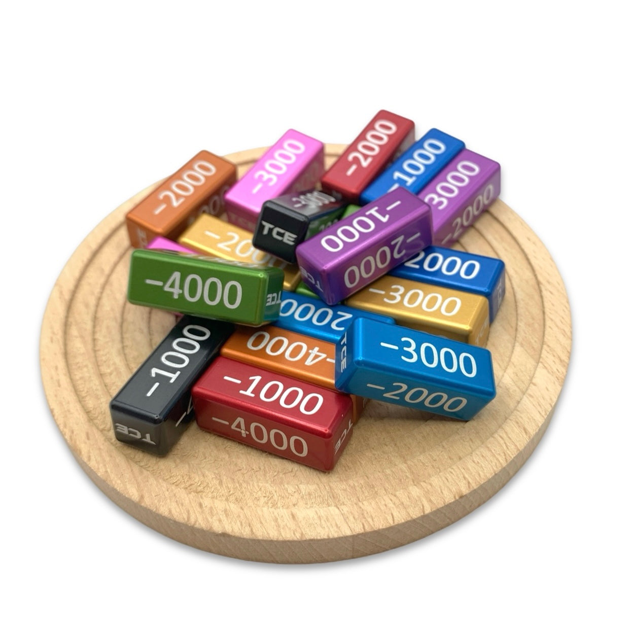 Aluminum Metal TCG minus 1000-4000 Power blocks, works for One Piece, Digimon and others