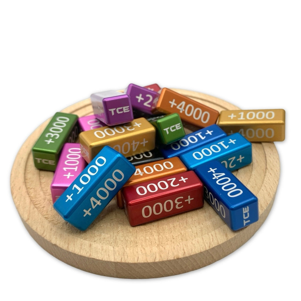 Aluminum Metal TCG Plus 1000-4000 Power blocks, works for One Piece, Digimon and others