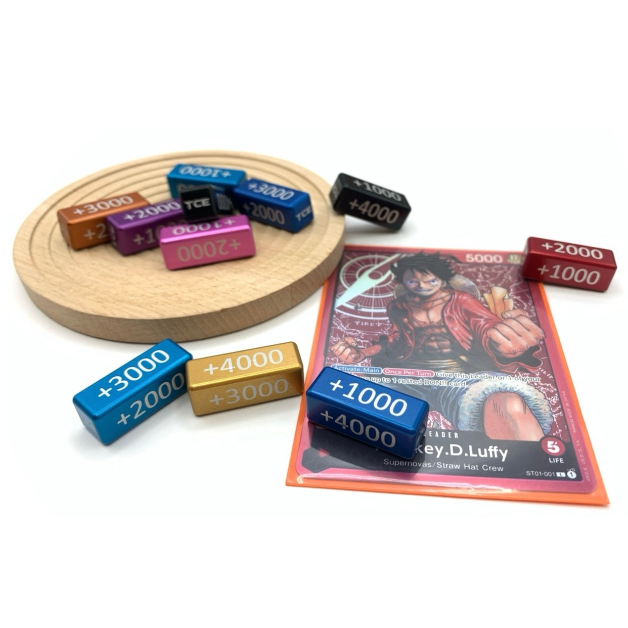 Aluminum Metal TCG Plus 1000-4000 Power blocks, works for One Piece, Digimon and others