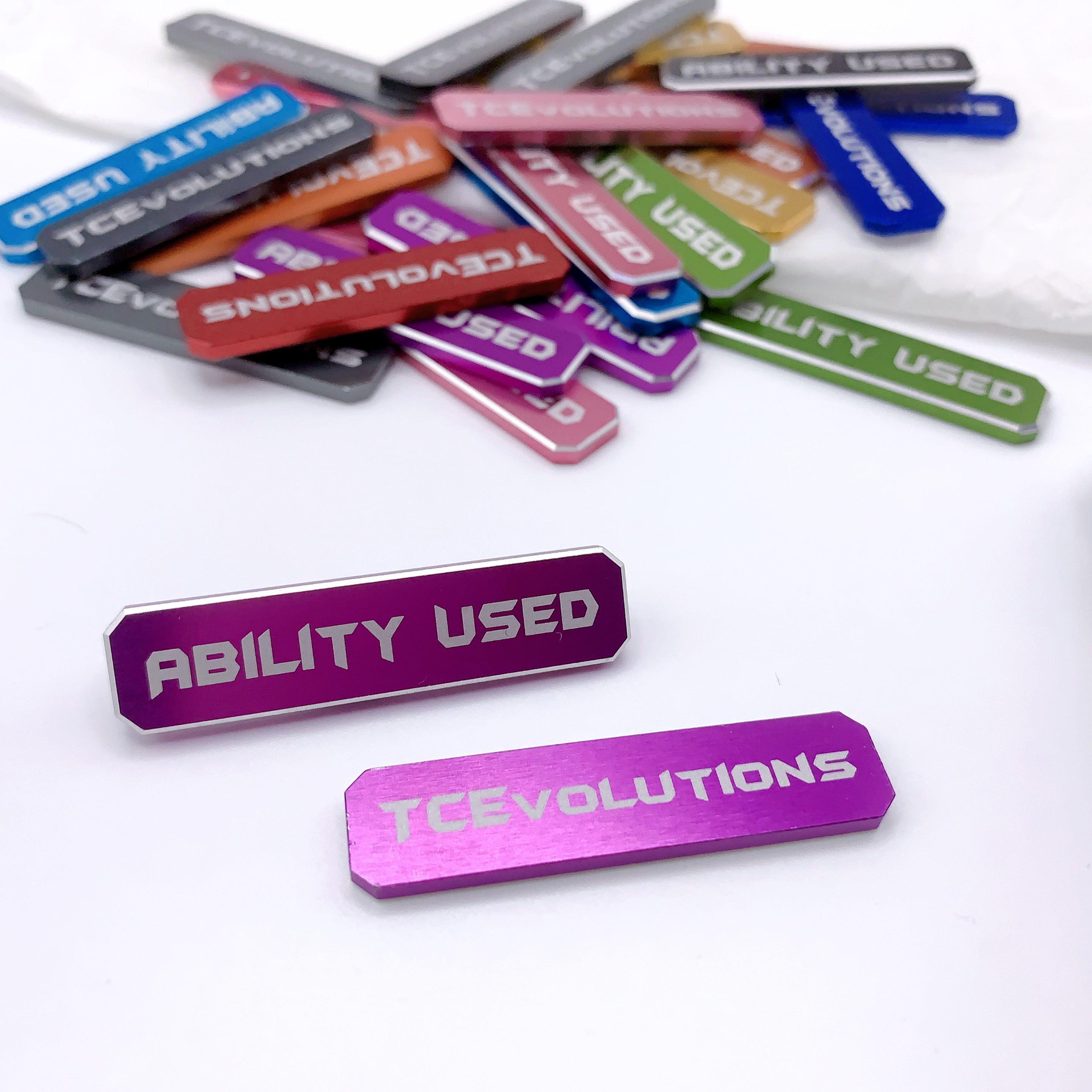 Close-up metal Pokémon TCG Classic Ability Markers dice – durable aluminum gaming counters – TCEvolutions US